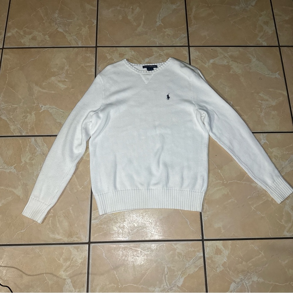 Ralph Lauren Men's Cream V-Neck Sweater